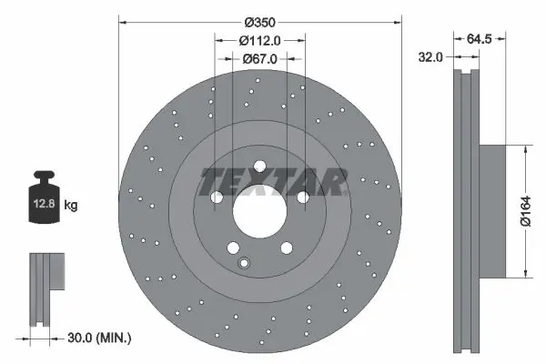 Handler.Part Brake disc TEXTAR 92176403 1