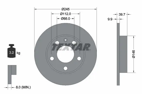 Handler.Part Brake disc TEXTAR 92106203 1