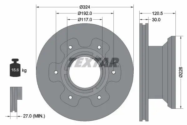 Handler.Part Brake disc TEXTAR 93191500 1