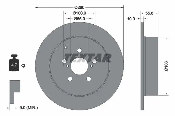 Handler.Part Brake disc TEXTAR 92135703 1