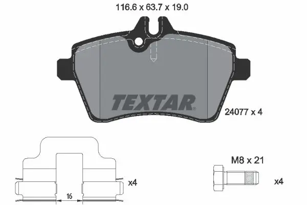 Handler.Part Brake pad set, disc brake TEXTAR 2407701 1