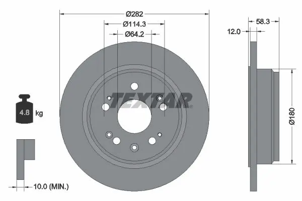 Handler.Part Brake disc TEXTAR 92144500 1