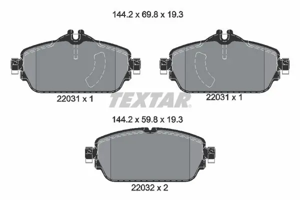 Handler.Part Brake pad set, disc brake TEXTAR 2203101 1