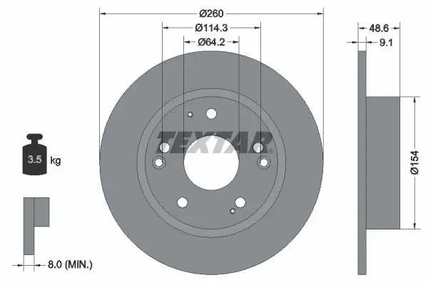 Handler.Part Brake disc TEXTAR 92227603 1