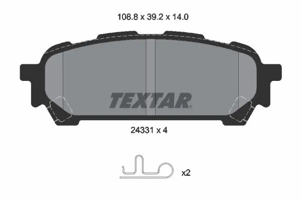 Handler.Part Brake pad set, disc brake TEXTAR 2433101 1