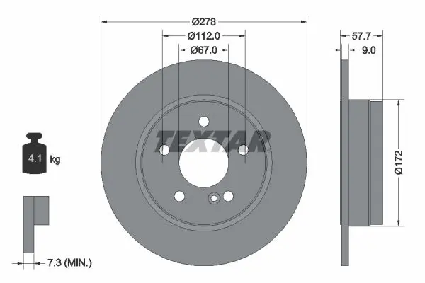 Handler.Part Brake disc TEXTAR 92163100 1