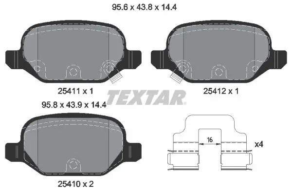 Handler.Part Brake pad set, disc brake TEXTAR 2541101 1