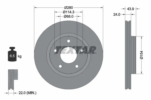 Handler.Part Brake disc TEXTAR 92232203 1