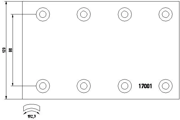 Handler.Part Brake lining, drum brake TEXTAR 17001 1