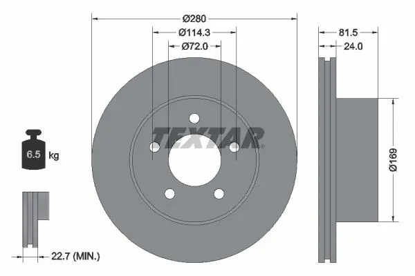 Handler.Part Brake disc TEXTAR 92113500 1