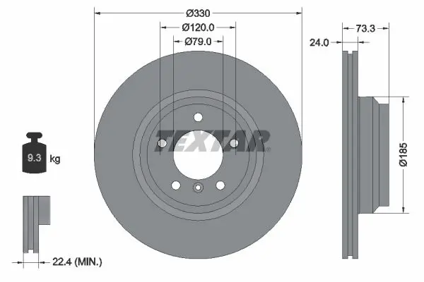 Handler.Part Brake disc TEXTAR 92137805 1