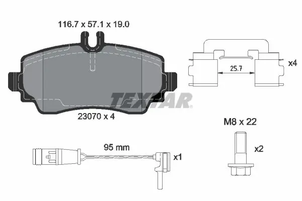 Handler.Part Brake pad set, disc brake TEXTAR 2307005 1