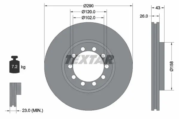 Handler.Part Brake disc TEXTAR 93117500 1