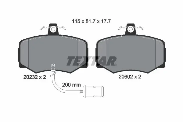 Handler.Part Brake pad set, disc brake TEXTAR 2023201 1