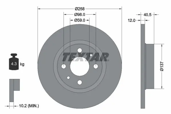 Handler.Part Brake disc TEXTAR 92041503 1