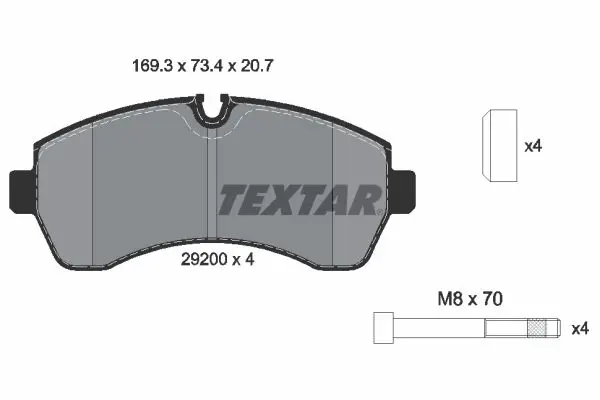 Handler.Part Brake pad set, disc brake TEXTAR 2920001 1