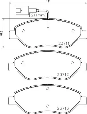 Handler.Part Brake pad set, disc brake TEXTAR 2371102 1