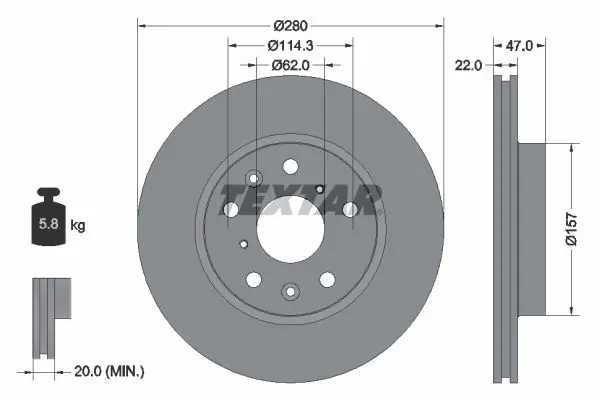 Handler.Part Brake disc TEXTAR 92156600 1