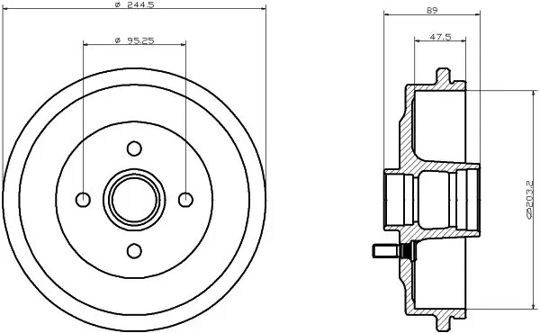 Handler.Part Brake drum TEXTAR 94016500 1