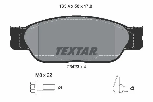 Handler.Part Brake pad set, disc brake TEXTAR 2342301 1