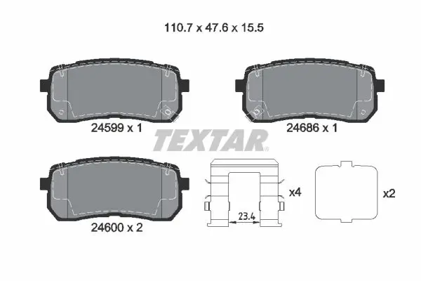 Handler.Part Brake pad set, disc brake TEXTAR 2459904 1