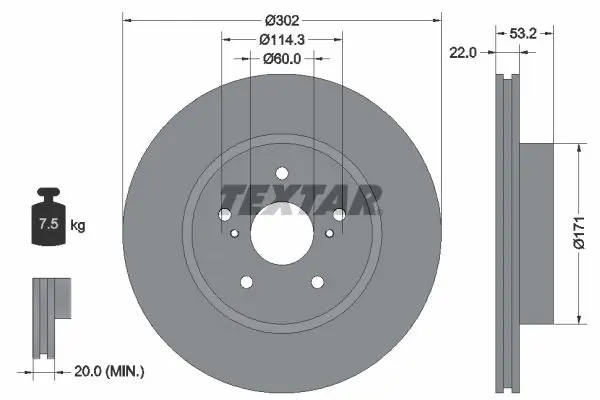 Handler.Part Brake disc TEXTAR 92180403 1