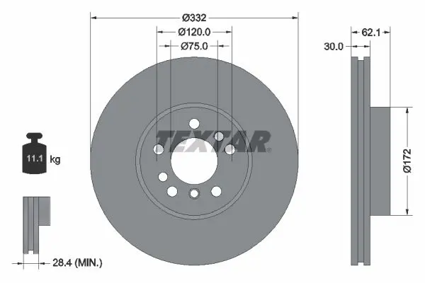 Handler.Part Brake disc TEXTAR 92107203 1