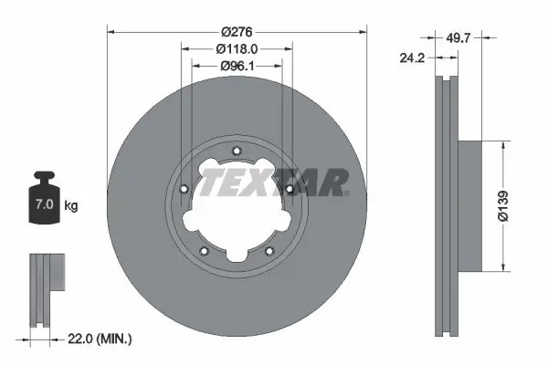 Handler.Part Brake disc TEXTAR 93185303 1