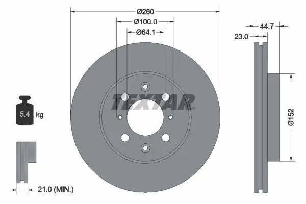 Handler.Part Brake disc TEXTAR 92125200 1