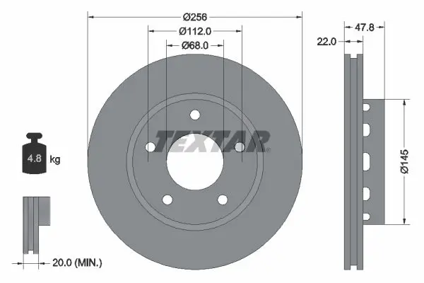 Handler.Part Brake disc TEXTAR 92174203 1