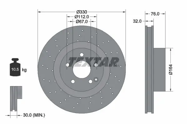 Handler.Part Brake disc TEXTAR 92099205 1