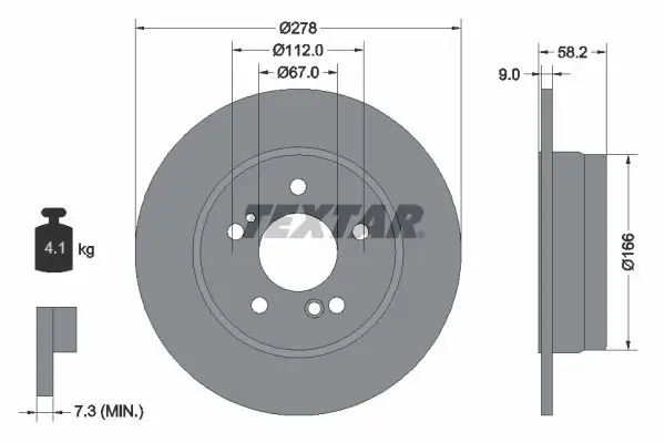 Handler.Part Brake disc TEXTAR 92058000 1