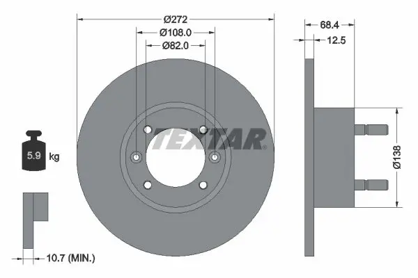 Handler.Part Brake disc TEXTAR 92062200 1