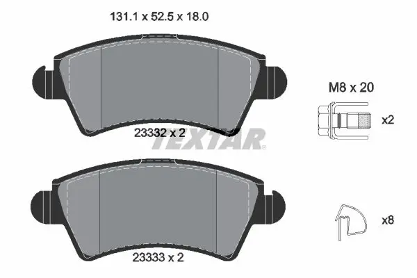 Handler.Part Brake pad set, disc brake TEXTAR 2333201 1