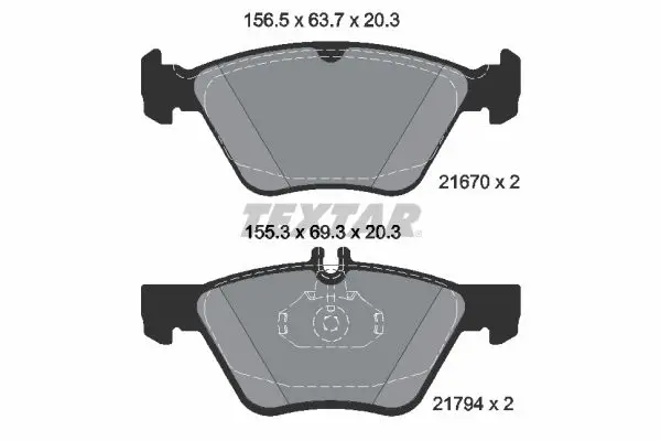 Handler.Part Brake pad set, disc brake TEXTAR 2167081 1