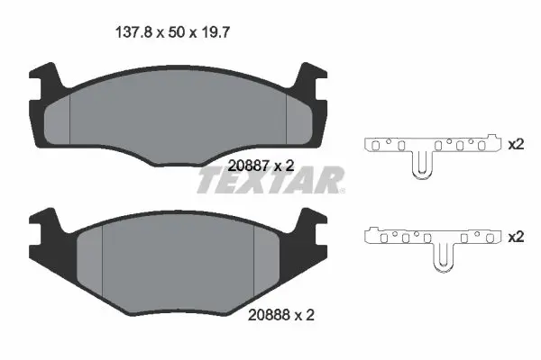 Handler.Part Brake pad set, disc brake TEXTAR 2088710 1