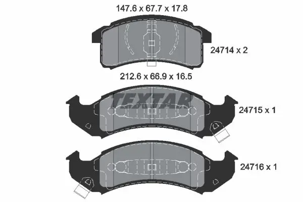 Handler.Part Brake pad set, disc brake TEXTAR 2471401 1