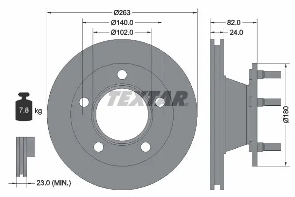 Handler.Part Brake disc TEXTAR 92087300 1