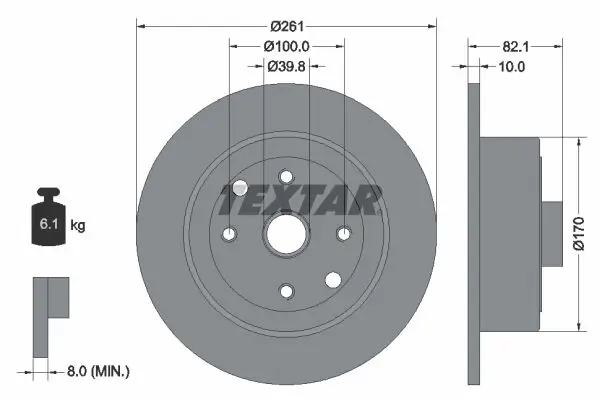 Handler.Part Brake disc TEXTAR 92042000 1