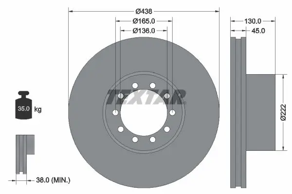 Handler.Part Brake disc TEXTAR 93145500 1