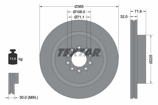 Handler.Part Brake disc TEXTAR 92223103 1