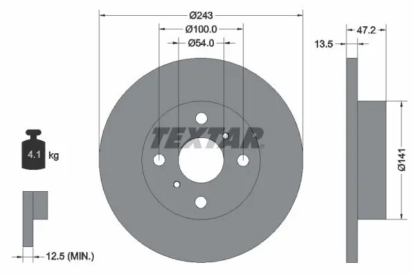 Handler.Part Brake disc TEXTAR 92036700 1