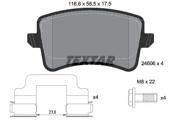 Handler.Part Brake pad set, disc brake TEXTAR 2460601 1