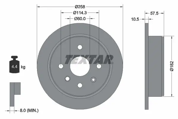 Handler.Part Brake disc TEXTAR 92163000 1