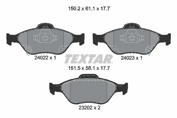 Handler.Part Brake pad set, disc brake TEXTAR 2402201 1