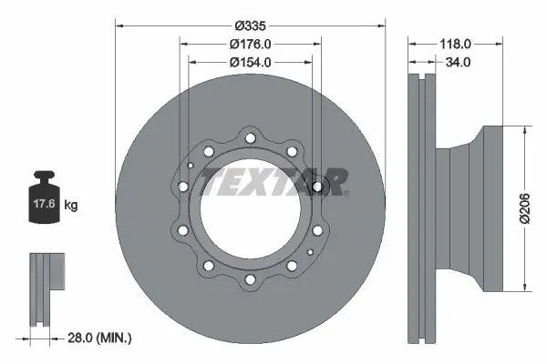 Handler.Part Brake disc TEXTAR 93143100 1