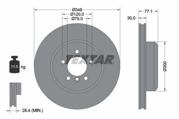 Handler.Part Brake disc TEXTAR 92141803 1