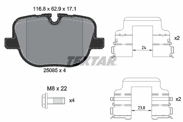 Handler.Part Brake pad set, disc brake TEXTAR 2508501 1