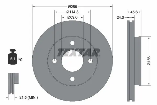 Handler.Part Brake disc TEXTAR 92134803 1