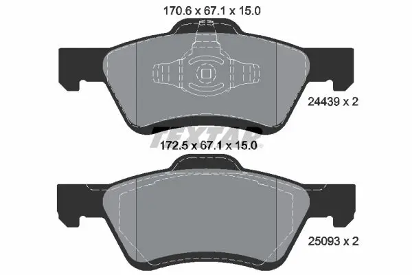 Handler.Part Brake pad set, disc brake TEXTAR 2443901 1